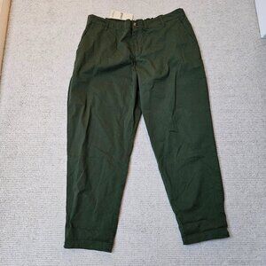 pact Organic Stretch Cotton Chino Pants Forest Green XL NEW Stretch Zip Casual